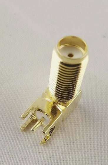 SMA Female Jack Thru Hole PCB Mount Bulkhead Right Angle Long Version RF Coaxial Connector