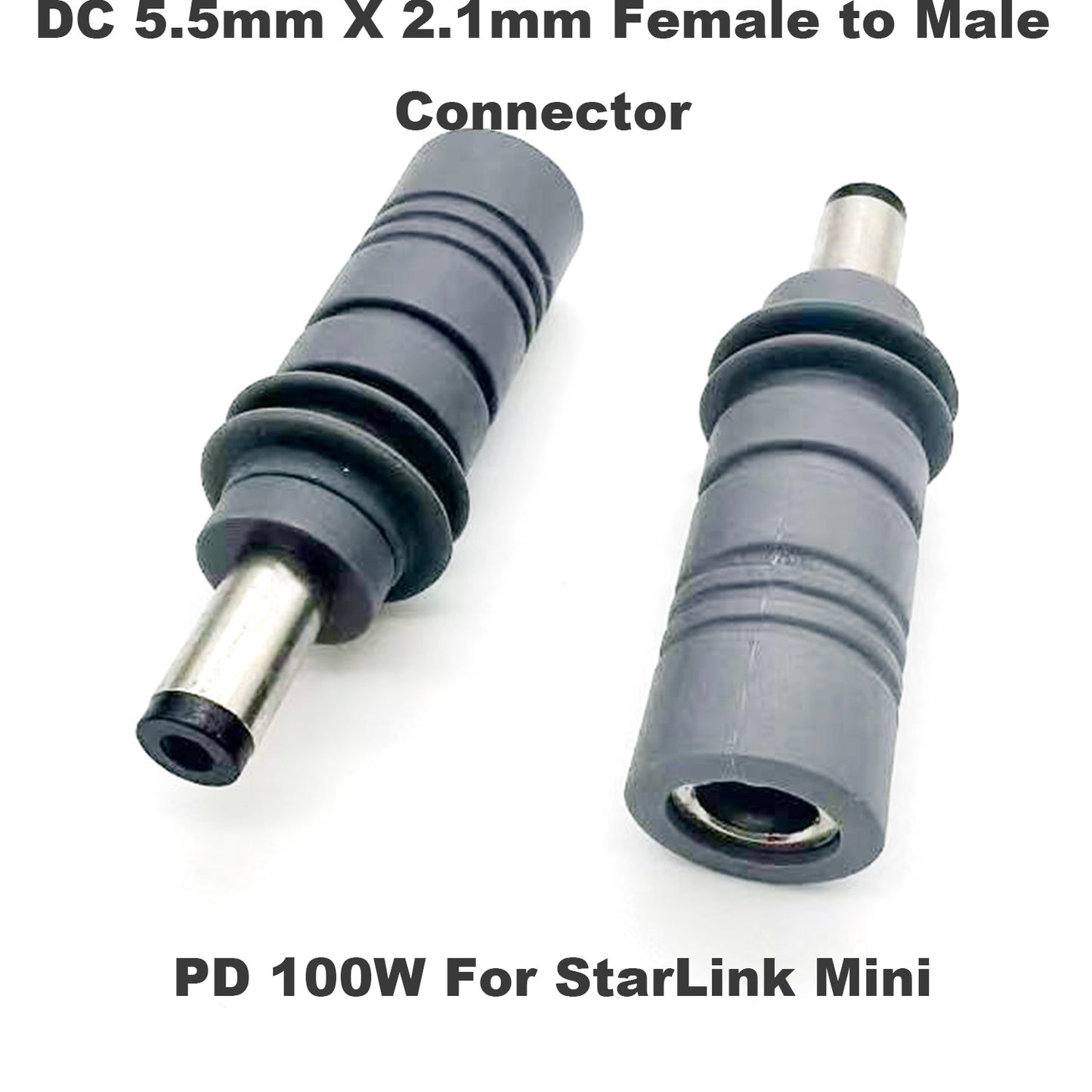 DC Power 5.5mm x 2.1mm Female to Male Power Charger Adapter PD 100W 20V 5A Connector for Starlink Mini Replacement Waterproof Cable