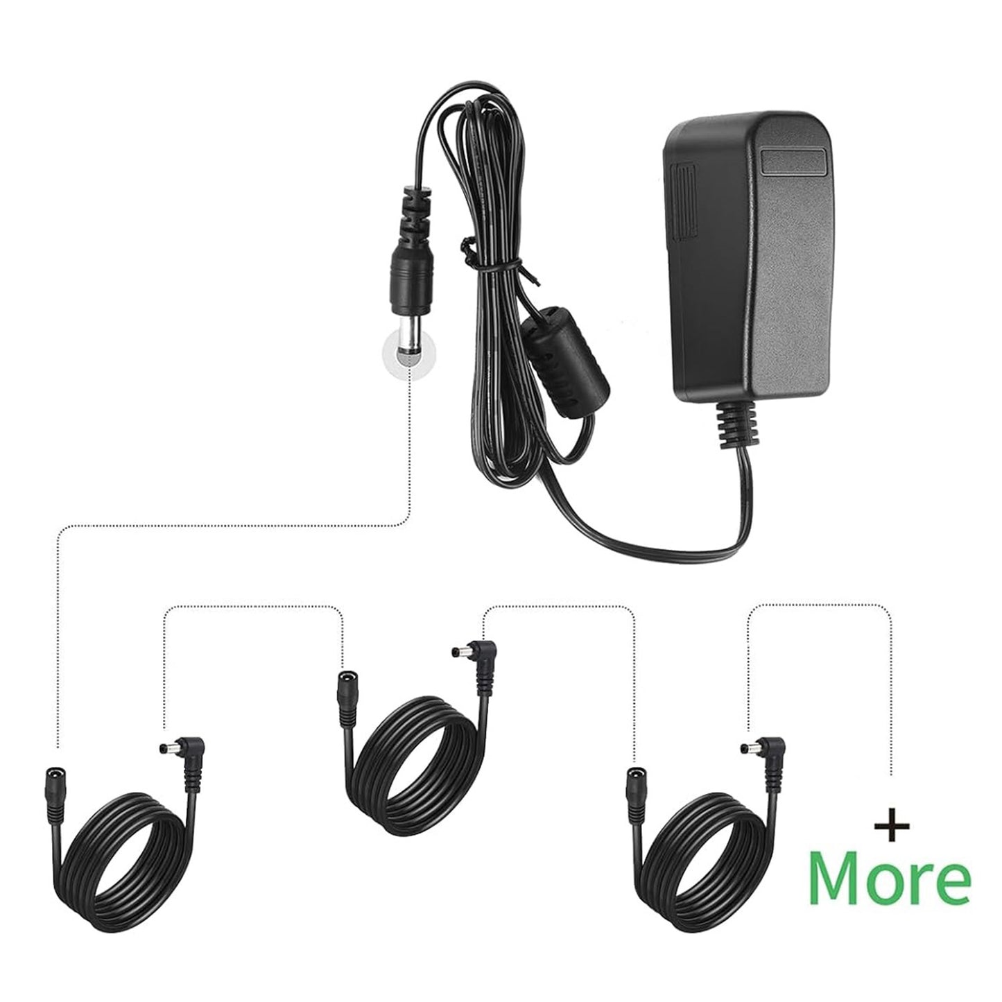 1pc 5.5mm x 2.1mm 90 Degree Right Angle Female to DC Male Power Adapter Cord for CCTV Security Camera Surveillance LED Strip DVR NVR Router Guitar Effect Pedal